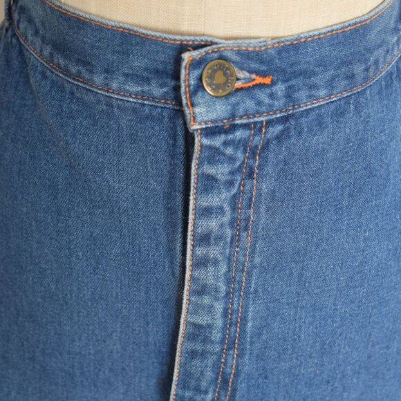 vintage 70s denim jean skirt GITANO blue a-line midi plus size 39.5 waist XL - Picture 3 of 9